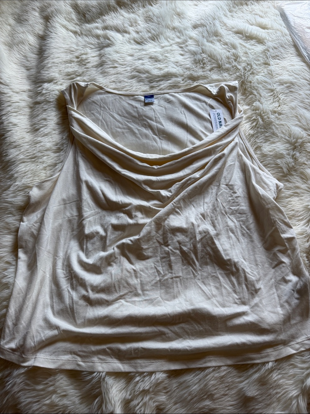 Old Navy Cream Draped Cowl Neck Tank